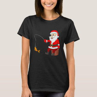 サンタクロース フィッシング クリスマス フィッシュ パン Xmas クリスマスのユーモア Tシャツ