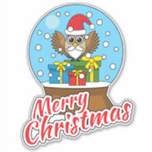サンタクロース・フクロウ付きスノーグローブ シール (正面)