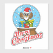 サンタクロース・フクロウ付きスノーグローブ シール (シート)