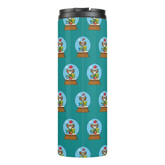 サンタクロース・フクロウ付きスノーグローブ タンブラー (裏面)