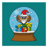 サンタクロース・フクロウ付きスノーグローブ ポスター (正面)