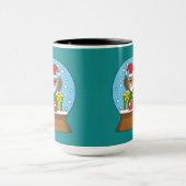 サンタクロース・フクロウ付きスノーグローブ マグカップ (中央)