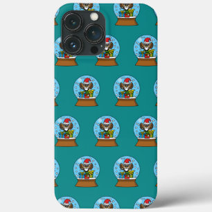 サンタクロース・フクロウ付きスノーグローブ iPhone 13 PRO MAXケース