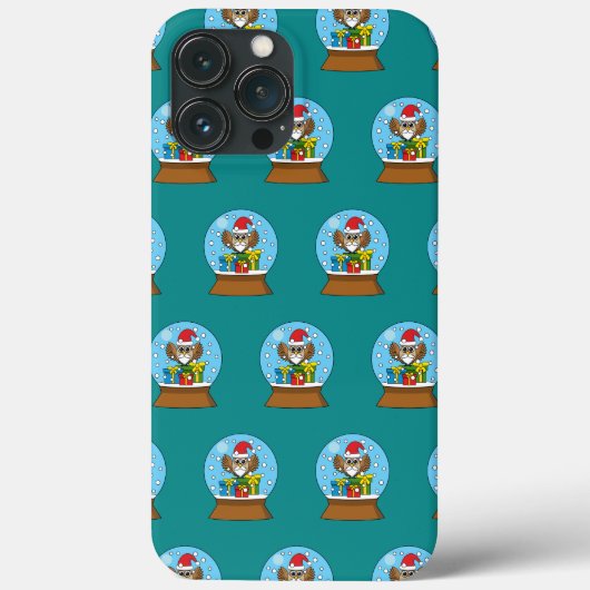 サンタクロース・フクロウ付きスノーグローブ Case-Mate iPhoneケース (裏面)