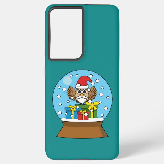 サンタクロース・フクロウ付きスノーグローブ SAMSUNG GALAXYケース (裏面)