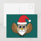 サンタクロース・フクロウ シーズンポストカード (正面/裏面)