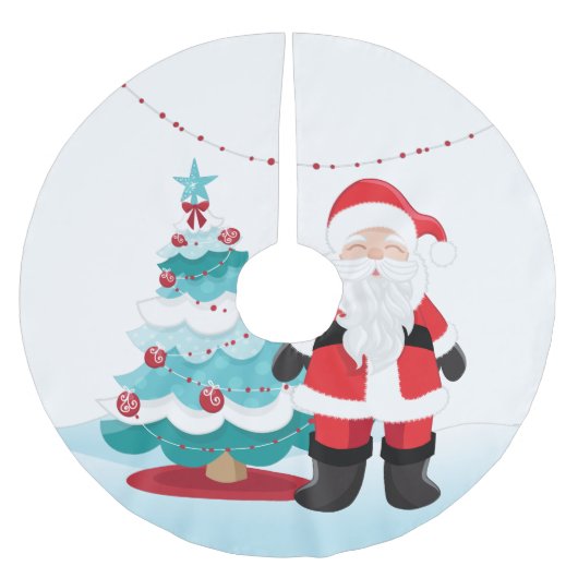 サンタクロース ブラッシュドポリエステルツリースカート (正面)