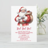 サンタクロース プレゼント 赤いパーティー 招待状 (スタンド正面)