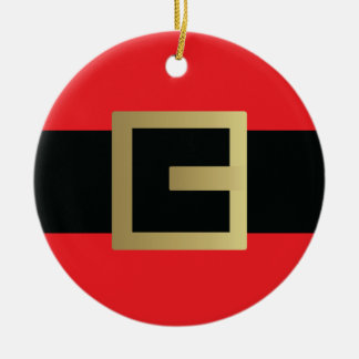 サンタクロース ベルト クリスマス セラミックオーナメント