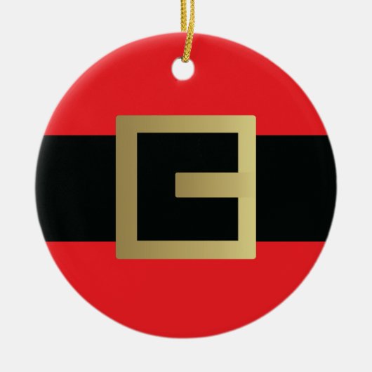 サンタクロース ベルト クリスマス セラミックオーナメント (正面)
