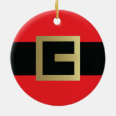 サンタクロース ベルト クリスマス セラミックオーナメント (裏面)