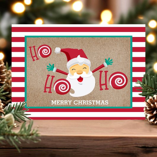 サンタクロース ペパーミント オーダーメイド クリスマス ポストカード