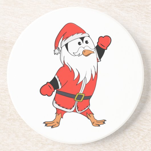 サンタクロース・ペンギンがクリスマスの準備 コースター (正面)