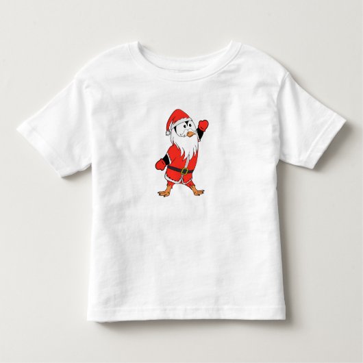 サンタクロース・ペンギンがクリスマスの準備 トドラーTシャツ (正面)
