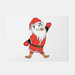サンタクロース・ペンギンがクリスマスの準備 ドアマット