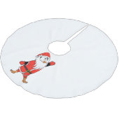 サンタクロース・ペンギンがクリスマスの準備 ブラッシュドポリエステルツリースカート (アングル)