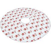 サンタクロース・ペンギンがクリスマスの準備 ブラッシュドポリエステルツリースカート (アングル)