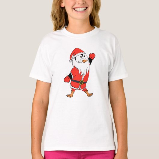 サンタクロース・ペンギンがクリスマスの準備 Tシャツ (正面)