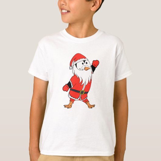 サンタクロース・ペンギンがクリスマスの準備 Tシャツ (正面)