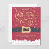 サンタクロース | ホリデーパーティー招待状 シーズンポストカード (正面/裏面)