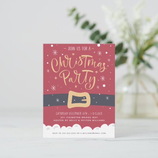 サンタクロース |ホリデーパーティ招待状 シーズンポストカード (スタンド正面)