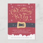 サンタクロース |ホリデーパーティ招待状 シーズンポストカード (正面)