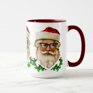 サンタクロース&ホリークリスマスクリスマスデザイン マグカップ