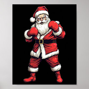 サンタクロース ボクサー ボクシング キックボクシング クリスマス Xmas ポスター