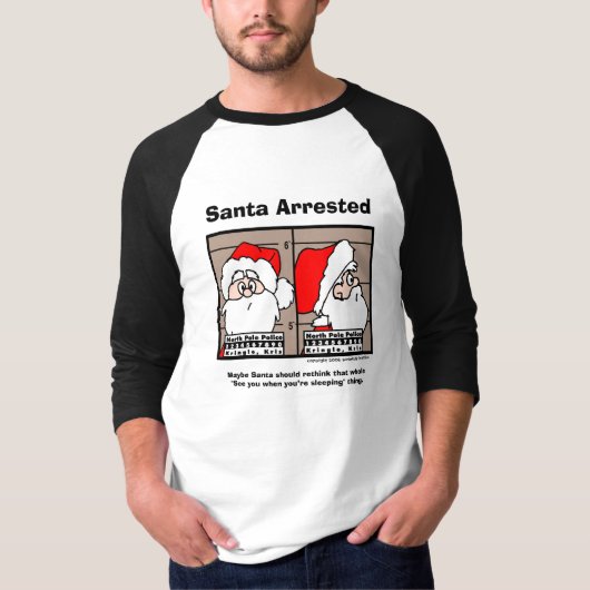 サンタクロース・マグショット基本ラグラン Tシャツ (正面)