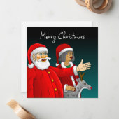 サンタクロース、ミセス・サンタルドルフ・クリスマスカード ノートカード (正面/裏面インサイチュ)