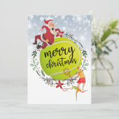 サンタクロース・メリークリスマスの後ろのテニスボール シーズンカード (スタンド正面)