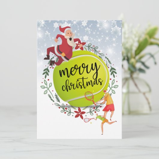 サンタクロース・メリークリスマスの後ろのテニスボール シーズンカード (スタンド正面)