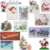 サンタクロース　メリークリスマスツリー　デコレーション シール (正面)