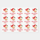 サンタクロース・メリークリスマスパーソナライズされた ラッピングペーパーシート (正面2)