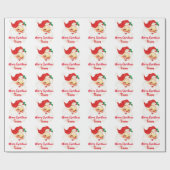 サンタクロース・メリークリスマスパーソナライズされた ラッピングペーパー (フラット)