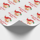 サンタクロース・メリークリスマスパーソナライズされた ラッピングペーパー (角)