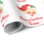 サンタクロース・メリークリスマスパーソナライズされた ラッピングペーパー (ロールコーナー)