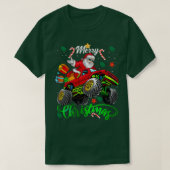 サンタクロース・メリークリスマス乗馬モンスタートラックF Tシャツ (デザイン正面)
