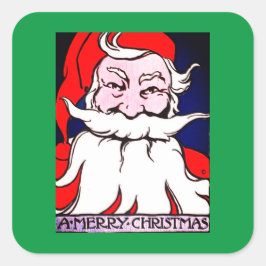 サンタクロース メリークリスマス アールヌーヴォー ステッカー