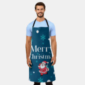 サンタクロース・メリークリスマス エプロン (着用した状態)
