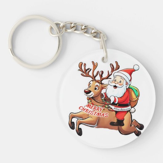 サンタクロース・メリークリスマス キーホルダー (正面)