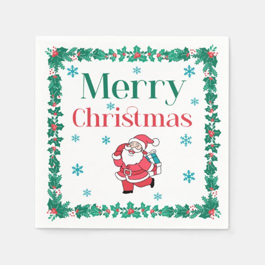 サンタクロース・メリークリスマス スタンダードカクテルナプキン (正面)
