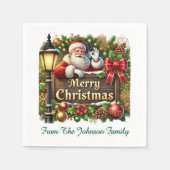 サンタクロース・メリークリスマス スタンダードカクテルナプキン (正面)