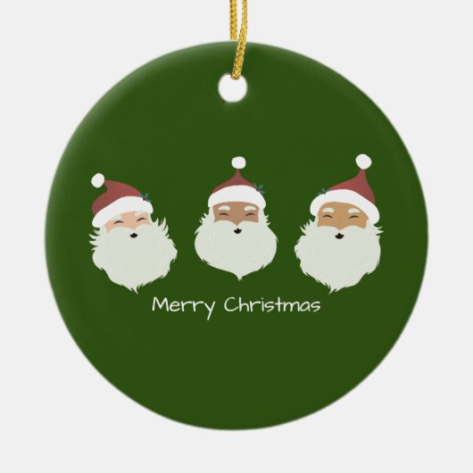 サンタクロース・メリークリスマス セラミックオーナメント (正面)