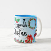 サンタクロース、メリークリスマス ツートーンマグカップ (正面右)