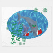 サンタクロース・メリークリスマス・ドルフィンブランケット フリースブランケット (正面(横))