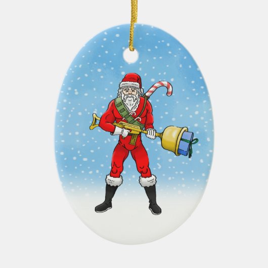 サンタクロース メリークリスマス パート2 セラミックオーナメント (正面)