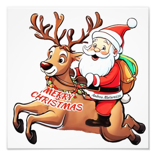 サンタクロース・メリークリスマス フォトプリント            (正面)