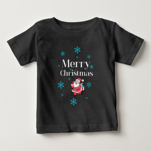 サンタクロース・メリークリスマス ベビーTシャツ (正面)