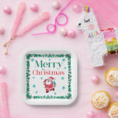 サンタクロース・メリークリスマス ペーパープレート (パーティー)